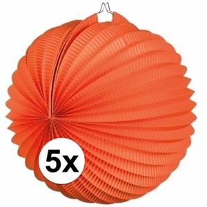 Oranje artikelen 5x Lampionnen oranje 22 cm Oranje