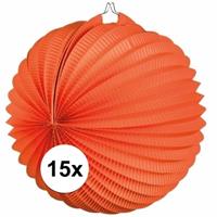 Oranje artikelen 15x Lampionnen oranje 22 cm Oranje