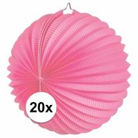 20x Lampionnen roze 22 cm Roze