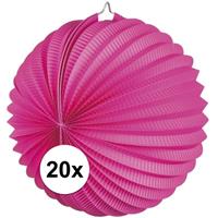 20x Lampionnen fuchsia roze 22 cm Roze