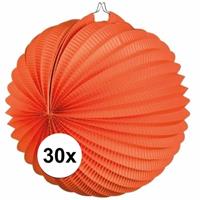Oranje artikelen 30x Lampionnen oranje 22 cm Oranje
