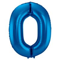 Folat Folienballon Zahl 0, blau