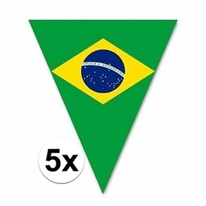 5x Braziliaanse decoratie vlaggenlijnen