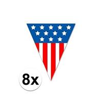8x USA vlaggenlijnen 5 meter