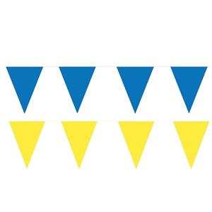 Shoppartners Gele/Blauwe feest punt vlaggetjes pakket 120 meter Multi