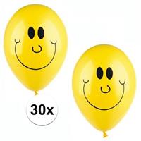 Smiley ballonnen 30 stuks Geel