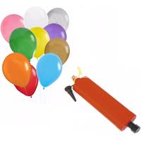 Shoppartners 100 Gekleurde ballonnen met ballonnenpomp Multi