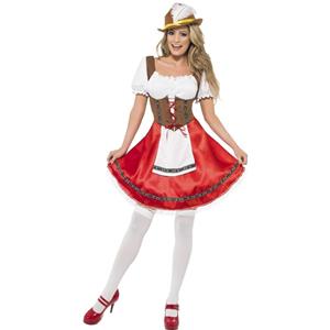 Smiffys Oktoberfest - Rood/bruin Oktoberfest Dirndl jurkje voor dames