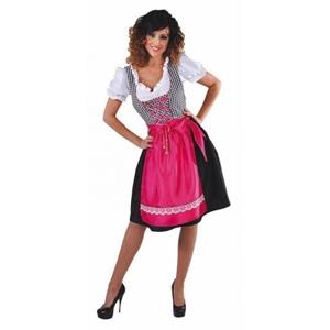 Zwarte Dirndl jurk met roze schort Roze