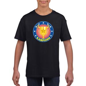 Shoppartners Zwart kampioen shirt voor kinderen