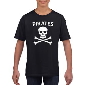 Shoppartners Piraten verkleed shirt zwart kinderen (134-140) Zwart