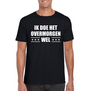 Shoppartners Zwart ik doe het overmorgen wel shirt voor heren