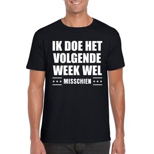 Shoppartners Zwart ik doe het volgende week wel shirt voor heren