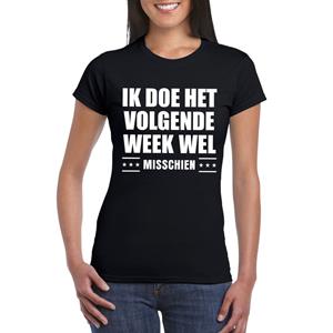 Shoppartners Zwart ik doe het volgende week wel shirt voor dames