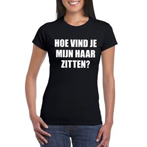 Shoppartners Zwart hoe vind je mijn haar zitten? shirt voor dames