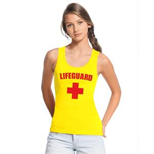 Sexy lifeguard/ strandwacht mouwloos shirt geel dames Geel