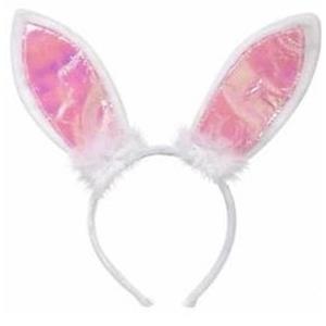 Diadeem met witte konijnen/hazen oren Wit