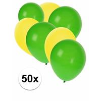 Shoppartners 50x Ballonnen geel en groen Multi