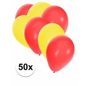 50x ballonnen geel en rood Multi