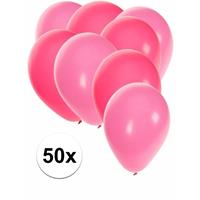 Shoppartners 50x ballonnen roze en lichtroze Multi