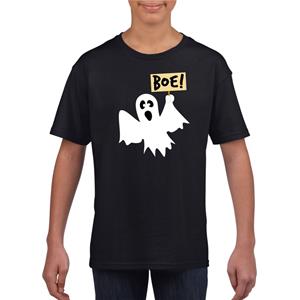 Halloween spook t-shirt zwart kinderen Zwart
