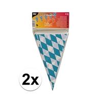 Oktoberfest - 2x stuks Vlaggenlijnen Oktoberfest Bayern 4 meter Multi