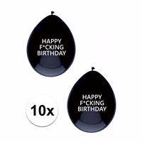 10x Happy Fucking Birthday ballonnen Multi