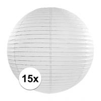 15x Luxe witte bol lampionnen van 35 cm Wit