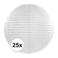 25x Luxe witte bol lampionnen van 35 cm Wit