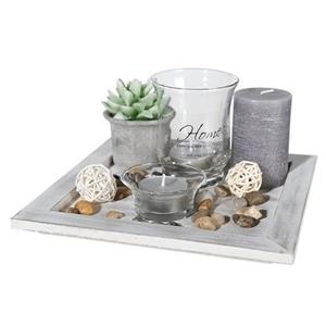 Home deco vierkant bord inclusief decoratie Multi