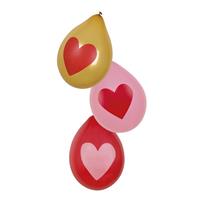 Rood, roze en gouden hartjes ballonnen 6 stuks Multi