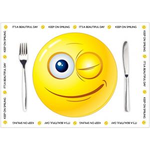 Papieren placemats Smiley thema 10 stuks Multi