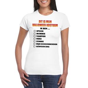 Shoppartners Halloween - Halloween kostuum lijstje t-shirt wit dames Wit