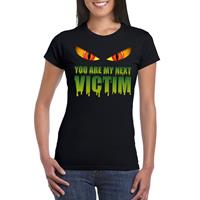 Shoppartners Halloween - You are my next victim Halloween monster t-shirt zwart dames Zwart