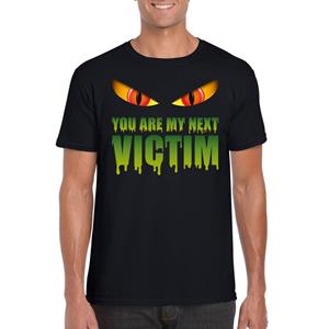 Shoppartners Halloween - You are my next victim Halloween monster t-shirt zwart heren Zwart