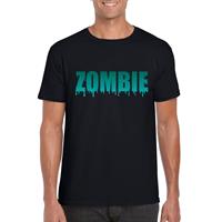 Shoppartners Halloween - Halloween zombie tekst t-shirt zwart heren Zwart