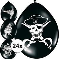 24x Piraten ballonnen Multi