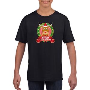 Shoppartners Zwart Kerst t-shirt voor kinderen
