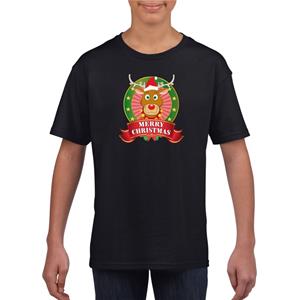 Shoppartners Zwart Kerst t-shirt voor kinderen