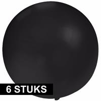 6x Grote ballonnen van 60 cm zwart Zwart