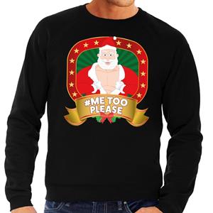 Shoppartners Foute kersttrui zwart Hashtag Me Too Please voor heren