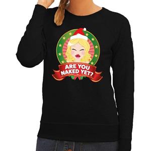 Shoppartners Foute kersttrui zwart Are You Naked Yet voor dames