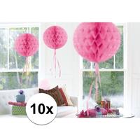 10x feestversiering decoratie bollen licht roze 30 cm Roze