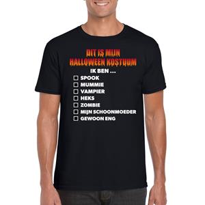 Shoppartners Halloween - Halloween kostuum lijstje t-shirt zwart heren Zwart