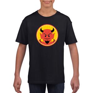 Shoppartners Halloween - Halloween rode duivel t-shirt zwart kinderen Zwart