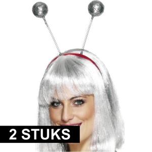 Smiffys 2x Diadeems met disco bollen Multi