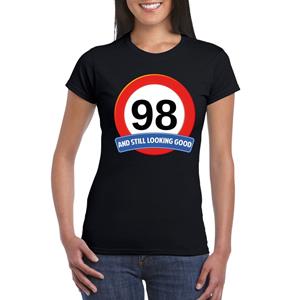 Verkeersbord jaar t-shirt zwart dames Zwart