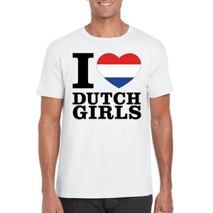 Shoppartners I love Dutch girls t-shirt wit heren Wit