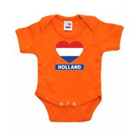 Shoppartners Oranje rompertje Holland hart vlag baby Oranje