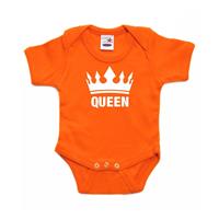 Shoppartners Oranje koningsdag romperje Queen met kroon baby Oranje
